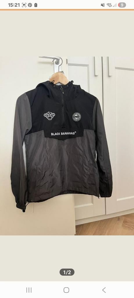 Black bananas windbreaker jas maat 152, Ophalen, Zo goed als nieuw, Overige maten, Zwart