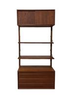 Vintage Poul Cadovius Royal System wandsysteem wallunit, Ophalen, Gebruikt, Met deur(en), Teakhout