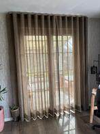 Bruine (inbetween) gordijnen en vouwgordijn (stof), Ophalen, Gebruikt, Bruin, 200 cm of meer