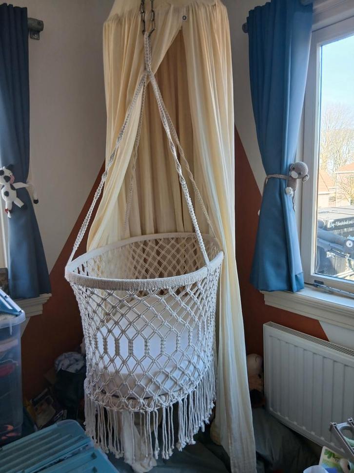 Macramé Wiegje - Handgemaakt en Stijlvol, Kinderen en Baby's, Babywiegjes en Ledikanten, Zo goed als nieuw, Wieg, Ophalen of Verzenden