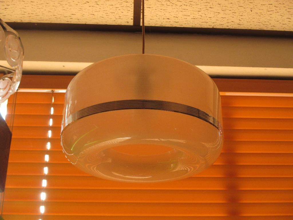 Chroom kunststof space age design hanglamp jaren 70 retro, Huis en Inrichting, Lampen | Hanglampen, Kunststof, Gebruikt, Jaren 70 space age design vintage retro 1970s seventies