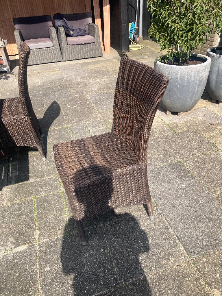 Tuintafel + stoelen, Tuin en Terras, Tuintafels, Ophalen, Gebruikt, Rechthoekig, Hout