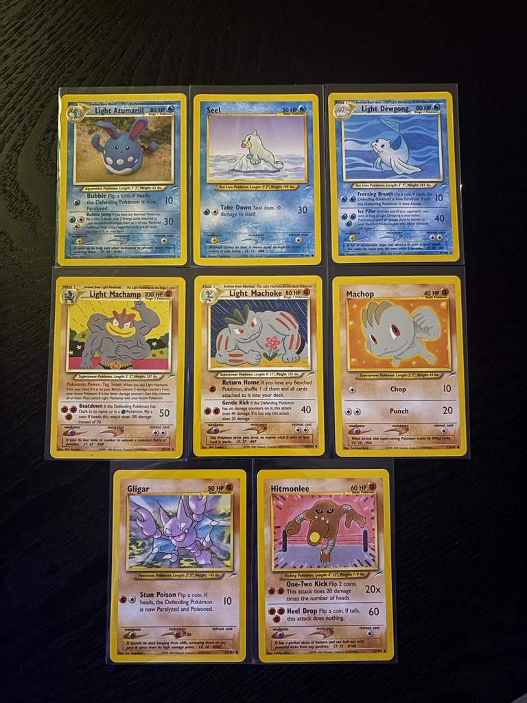 Oude Pokémon kaarten - Set van 8, Ophalen of Verzenden, Gebruikt, Meerdere kaarten