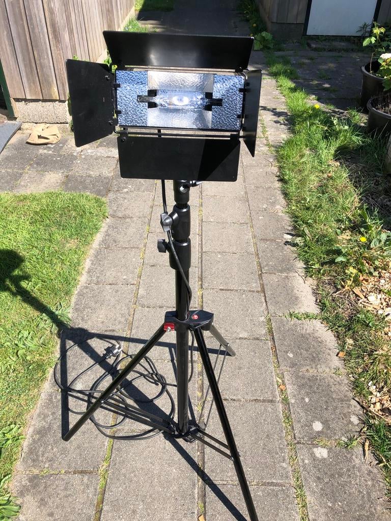 Manfrotto 1005BAC Statief met Studio Lamp, Audio, Tv en Foto, Fotografie | Fotostudio en Toebehoren, Gebruikt, Lamp of Flitsset
