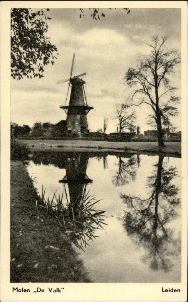 Leiden molen De Valk ca. 1960 voor €1,00., Verzenden, 1960 tot 1980, Ongelopen, Zuid-Holland