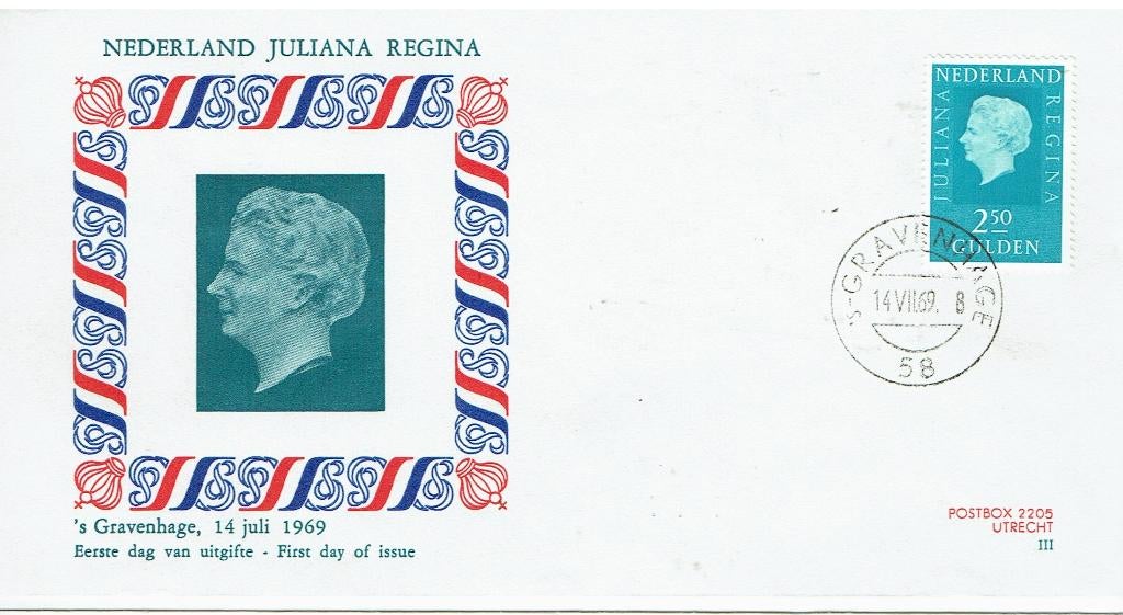 Nederland 1969 Koningin Juliana Oranje 3, Postzegels en Munten, Brieven en Enveloppen | Nederland, Verzenden, Envelop