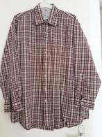 Prachtig overhemd kleine ruit kleur bordeauxrood en beige., Verzenden, Zo goed als nieuw, Overige kleuren, Halswijdte 43/44 (XL)