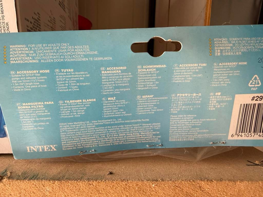 Nieuwe Intex Zwembadslang 1,5m, rond 32mm, Tuin en Terras, Zwembad-toebehoren, Ophalen of Verzenden, Nieuw