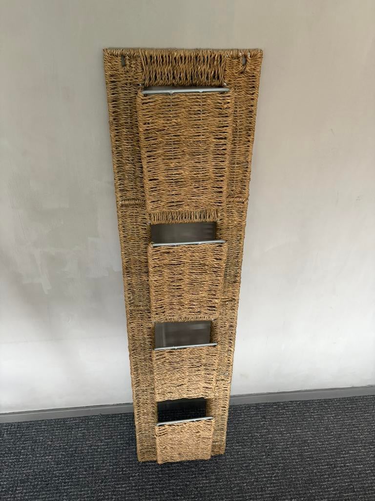 Vintage IKEA rotan magazine rack / wandrek (jaren 80/90), Ophalen of Verzenden, Zo goed als nieuw
