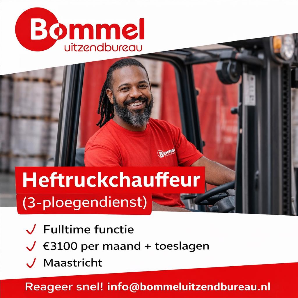 Heftruckchauffeur (3-ploegendienst), 33 - 40 uur, LBO / VMBO, Vanaf 1 jaar, Overige vormen