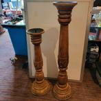 Kaars kandelaars hout, Ophalen of Verzenden, Zo goed als nieuw, Hout, Minder dan 25 cm