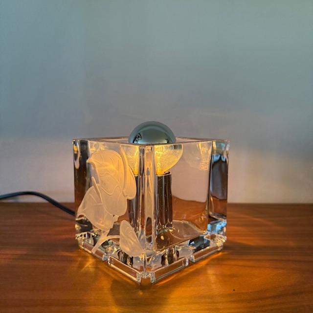 Tafellamp, Nachtmann Leuchten, Germany, kristal, kubus, ‘70, Huis en Inrichting, Lampen | Tafellampen, Ophalen of Verzenden, Zo goed als nieuw