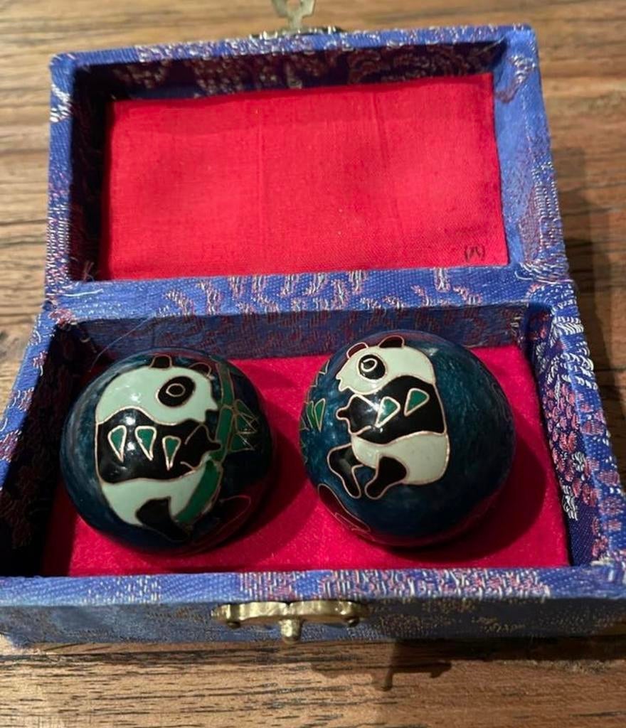 Chinese stressballen met panda decoratie in doosje, Ophalen of Verzenden