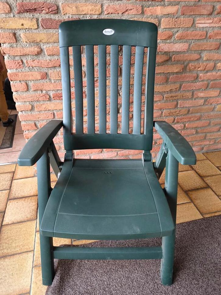 * Groene Hartman tuinstoel *, Tuin en Terras, Tuinstoelen, Gebruikt, Kunststof, Ophalen