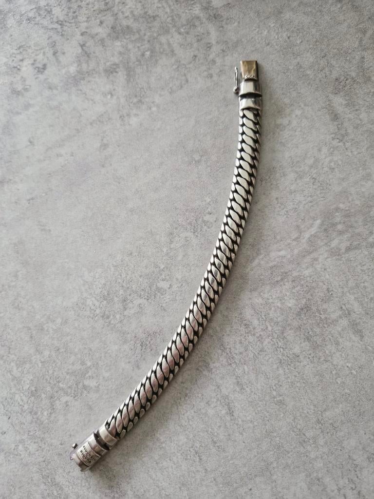 Buddha to Buddha Ben armband 8,1 mm breed, 21,5 cm lengte, Ophalen of Verzenden, Gebruikt, Zilver, Zilver