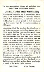 Klinkenberg Cecilia Martina Noordwijk 1921-1966 Hillegom, Ophalen of Verzenden