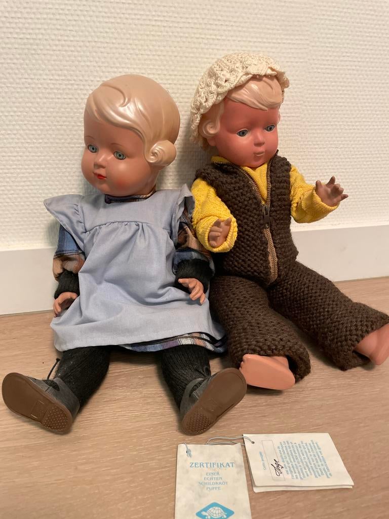 Schildkröt poppen: Origineel met certificaat & replica, Verzamelen, Poppen, Ophalen, Gebruikt, Pop