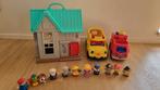 Little people fisher price huis brandweerauto en schoolbus, Ophalen, Speelset