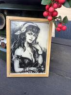 Brocante prent zigeunermeisje/gipsy girl fifties, Ophalen of Verzenden