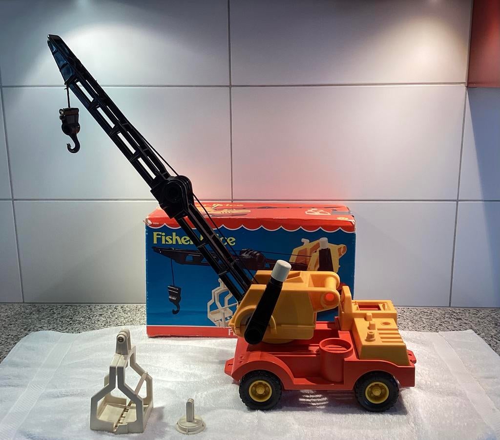 Fisher Price vintage hijskraan. Set. 0314. Met doos., Ophalen of Verzenden, Zo goed als nieuw, Overige merken