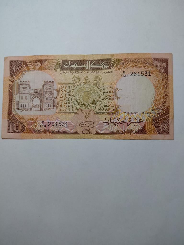 Sudan 10 pounds 1985, Ophalen of Verzenden, Overige landen
