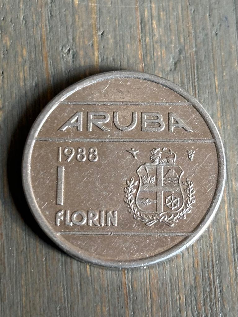 1 Florin 1988 Aruba, Postzegels en Munten, Munten | Nederland, Ophalen of Verzenden, Koningin Beatrix, Overige waardes, Losse munt