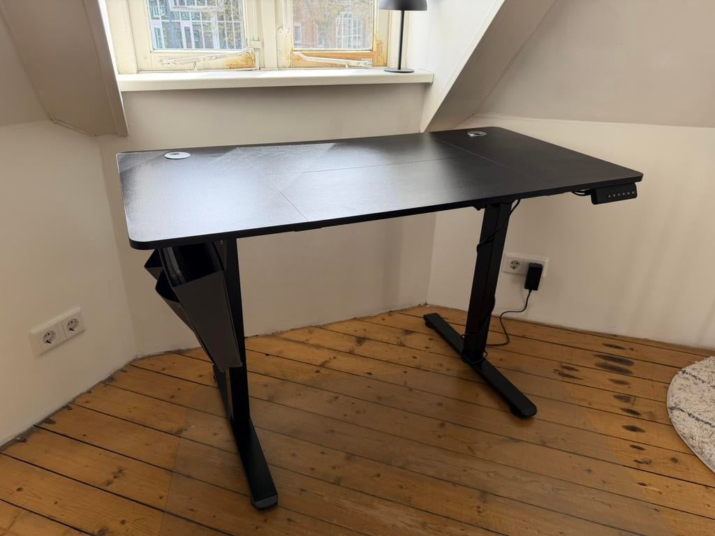 Electric Office Desk, Ophalen, Zwart, Elektrisch, 120 cm