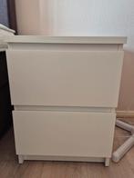 2x IKEA MALM Nachtkastje Wit, Huis en Inrichting, Ophalen, Overige materialen, Gebruikt, Minder dan 45 cm