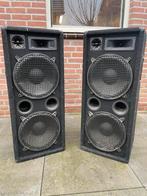 2 Speakers - voor carnavalswagen, keet of feestje, Gebruikt, 120 watt of meer, Front, Rear of Stereo speakers, Ophalen