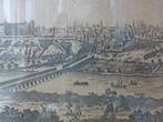 Mooie antieke ingelijste gravure van Madrid uit 1782., Ophalen of Verzenden