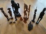 Uniek Indonesisch houtsnijwerk – 12 stuks (o.a. Djati-hout), Ophalen of Verzenden