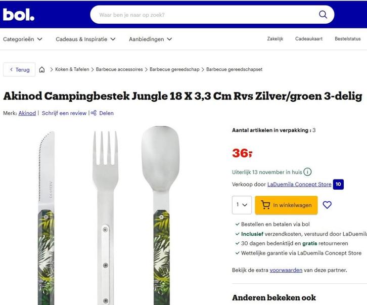 Professioneel expeditie camping bestek magnetisch - Akinod, Caravans en Kamperen, Kampeeraccessoires, Zo goed als nieuw, Ophalen of Verzenden