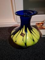 Vaas Makora Handgemaakt Polen Blauw/Groen Glas, Overige kleuren, 50 tot 75 cm, Ophalen of Verzenden, Glas