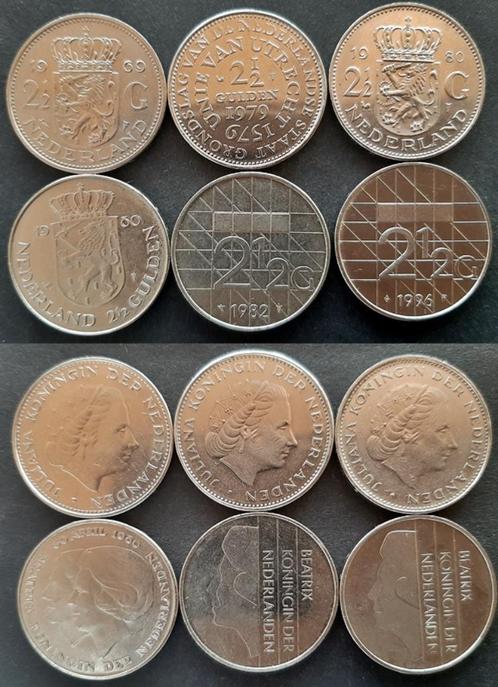 6 Nikkelen Rijksdaalders 1969-1996, Postzegels en Munten, Munten | Nederland, 2½ gulden, Koningin Juliana, Verzenden