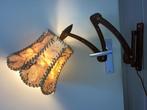 Vintage scissor wandlamp; Ned. octrooi, Ophalen of Verzenden, Gebruikt, Hout