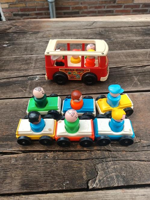 Vintage Fischer Price bus en autos, Kinderen en Baby's, Speelgoed | Fisher-Price, Gebruikt, Ophalen of Verzenden