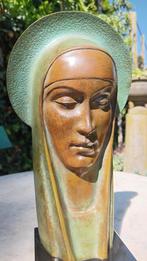 Antiek Max Le Verrier bronzen Christus hoofd mooie patina, Ophalen of Verzenden, Brons