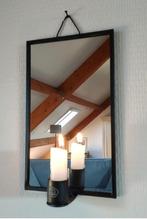 Zusss spiegel met kandelaar zwart metaal @DOC61, Minder dan 50 cm, Nieuw, Ophalen of Verzenden, Minder dan 100 cm