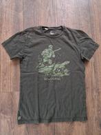 Ongedragen donkergroen t-shirt met print - Maat S, Nieuw, Ophalen of Verzenden, Decathlon, Groen