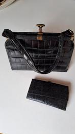 leer, vintage, Sieraden, Tassen en Uiterlijk, Tassen | Damestassen, Ophalen, Gebruikt, Zwart