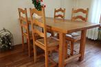 massief eiken eethoek, Huis en Inrichting, Complete eetkamers, Ophalen, Gebruikt, Robuust hollands, 4 tot 6 stoelen