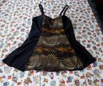 Zwart bruine badjurk / badpak  met vast broekje Maat M, Kleding | Dames, Badmode en Zwemkleding, Verzenden, Gedragen, Zwart, Badpak