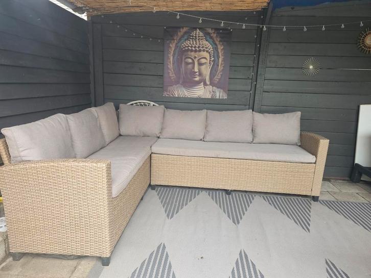 Loungeset met tafel, Tuin en Terras, Tuinsets en Loungesets, Gebruikt, Bank, Ophalen of Verzenden