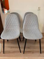 Grijze stoffen eetkamerstoelen 4 stuks, Huis en Inrichting, Stoelen, Ophalen, Zo goed als nieuw, Vier, Stof