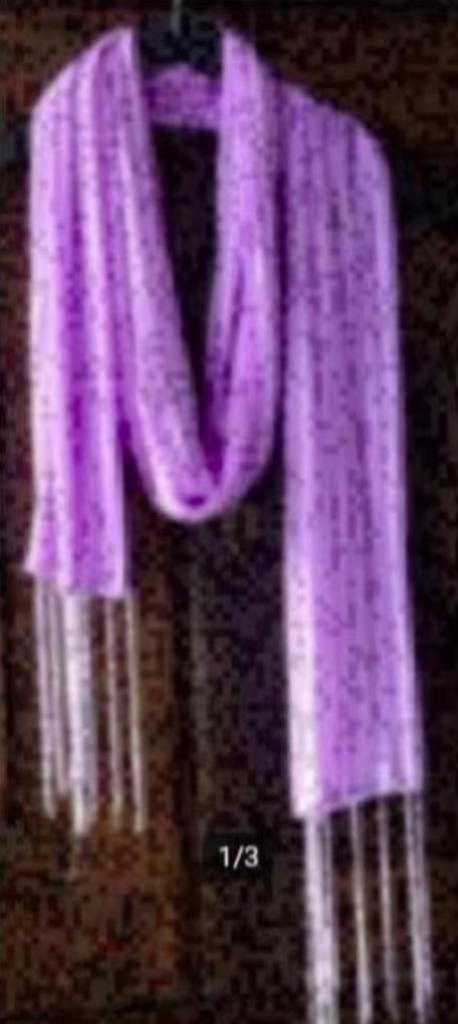 Lila sjaal, damessjaal, das; 160 cm, paars, roze, rose shawl, Kleding | Dames, Mutsen, Sjaals en Handschoenen, Zo goed als nieuw