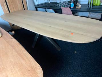 Deens Ovale Houten Eettafel 300x100 zware matrixpoot bkeuze beschikbaar voor biedingen