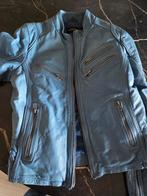 Leren jasje maat 38 grijs-blauw, Ophalen of Verzenden, Zo goed als nieuw, Maat 38/40 (M), Blauw