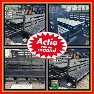 Grote houten tuinset banken tafel beschikbaar voor biedingen