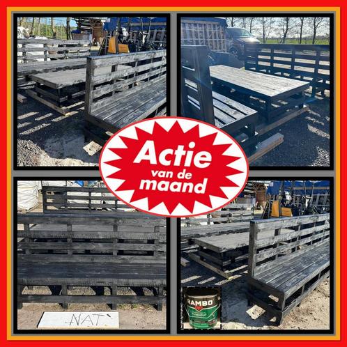 Grote houten tuinset banken tafel, Tuin en Terras, Tuinsets en Loungesets, Nieuw, Hout, Bank, Ophalen
