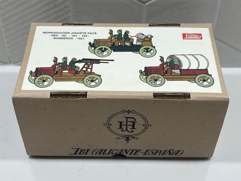 PAYA brandweerauto’s heruitgave 1921 blikken speelgoed, Antiek en Kunst, Antiek | Speelgoed, Verzenden